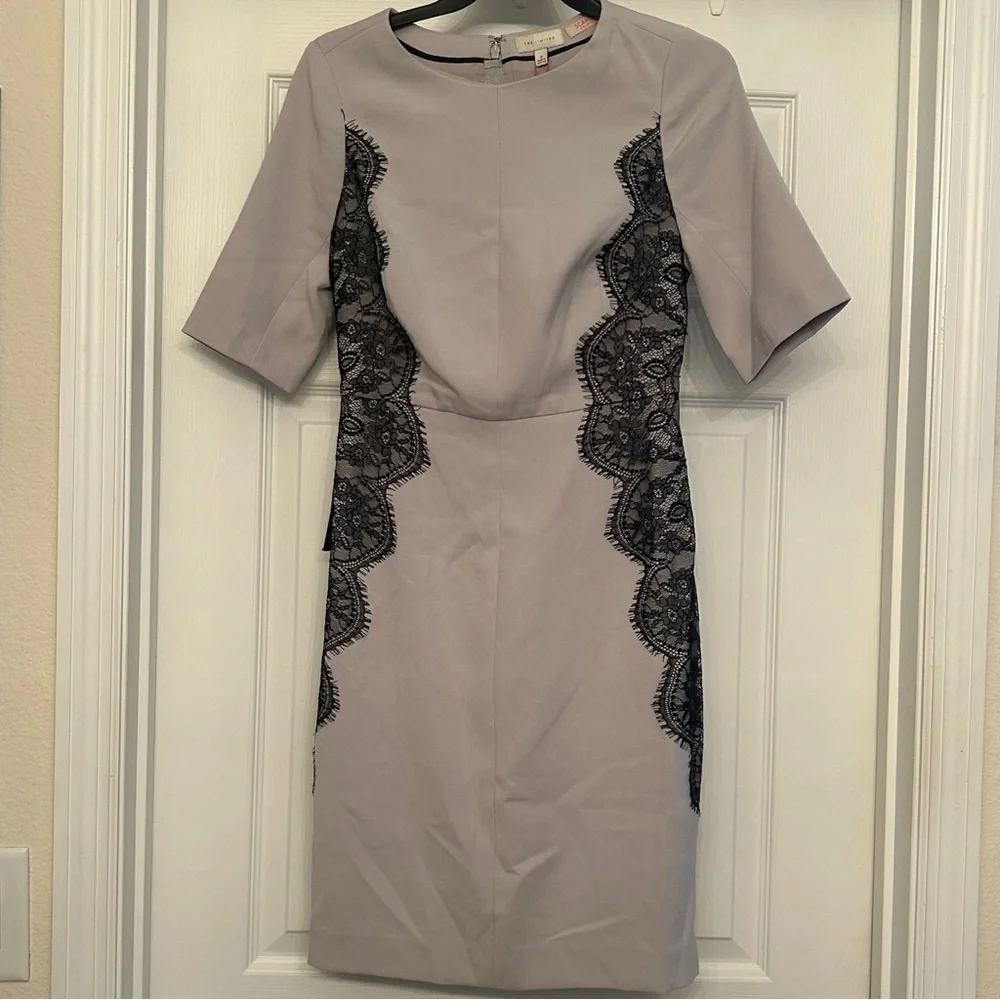 🆕 NWT Olivia Pope The Limited SCANDAL Collection Grey Sheath Dress Pencil - Picture 2 of 12